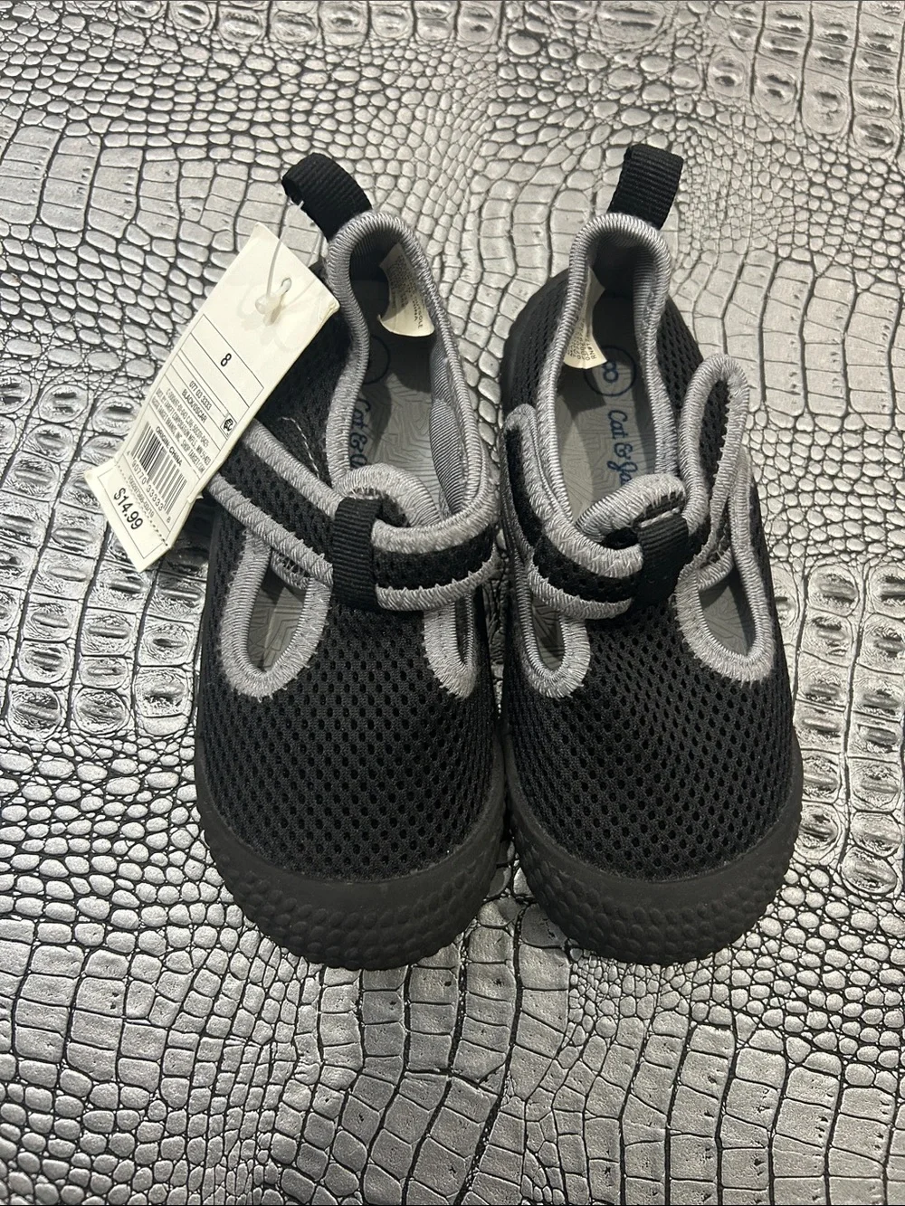 Sandals- Kids Black and Gray Water Shoes with Hook-and-Loop Strap BRAND NEW
